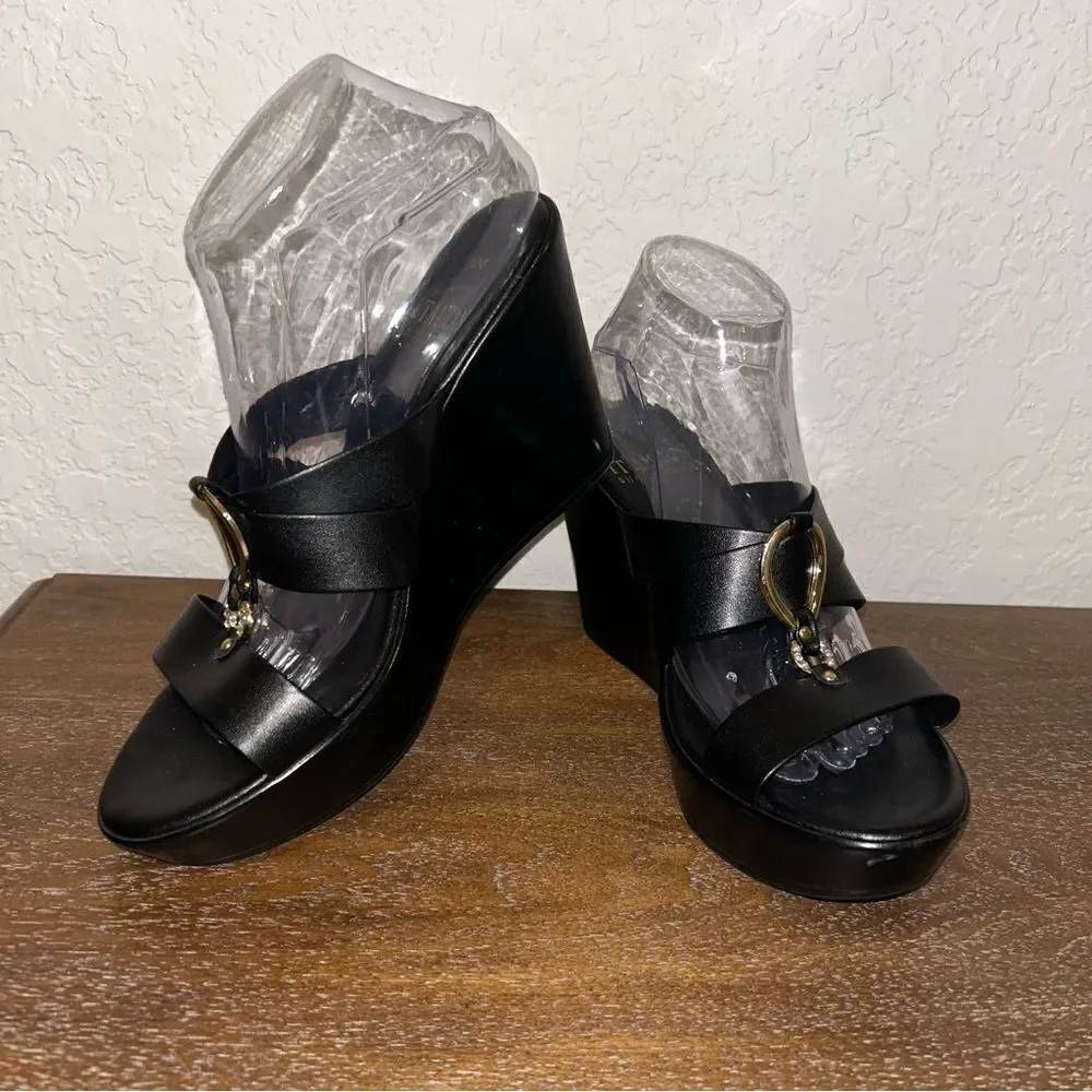Italian Shoemakers Slip On slide Wedge Sandal Shoes
